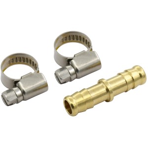 LUX Schlauchverbinder-Set, 3-teilig, aus Messing und Edelstahl für Druckluftschläuche.