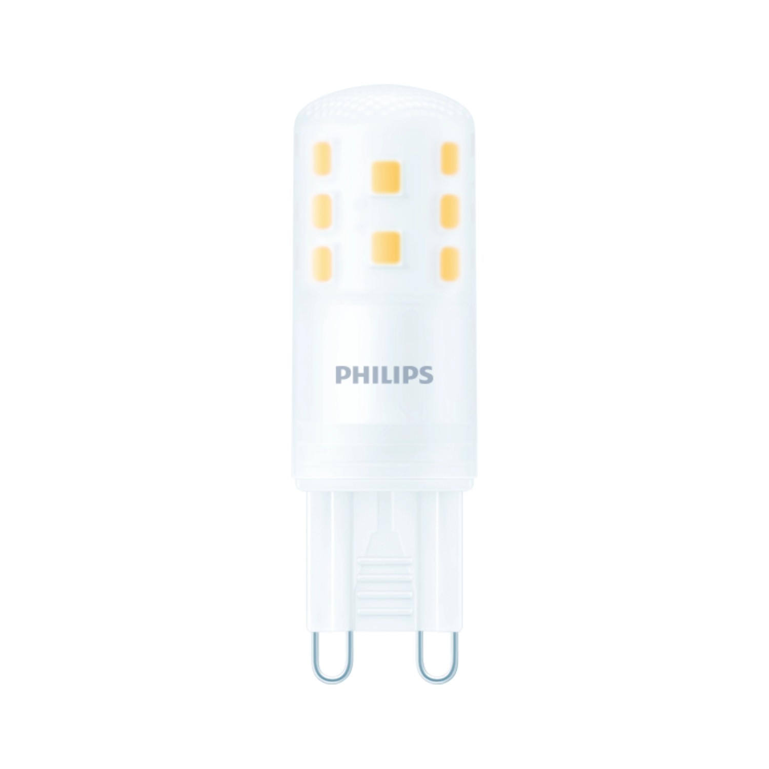 Philips LED G9 Leuchtmittel in Kapselform, 3,7W, 470lm, 5,2x1,6cm. Warmweißes Licht.