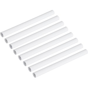 Weiße, runde Heizungsrohrverkleidung aus Kunststoff, 200 mm lang, für Heizungs-Installation.