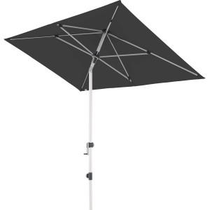 Anthrazitfarbener Doppler Marktschirm Expert 220x140 cm mit Kurbelmechanik.