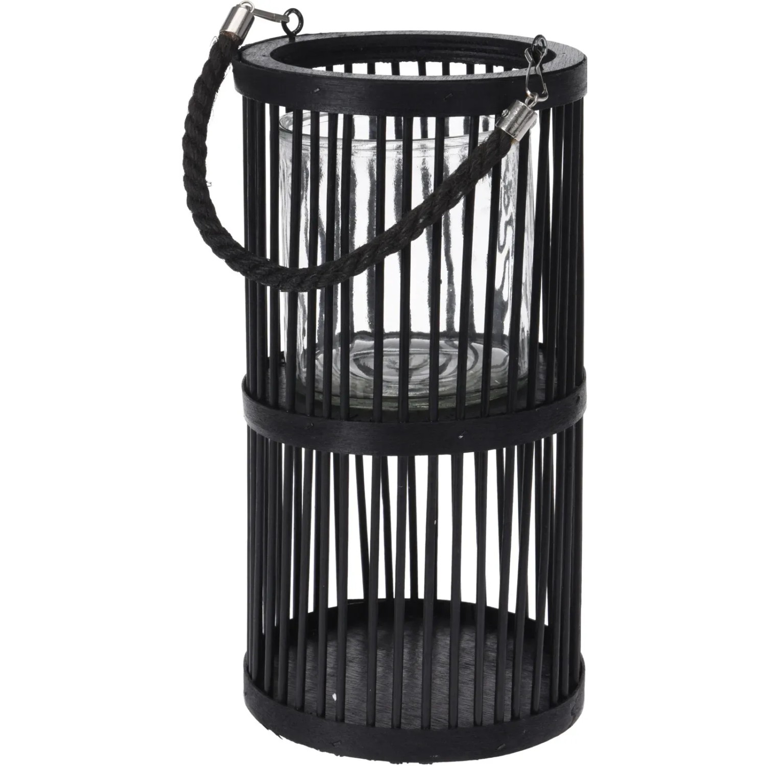 Laterne Bambus  16 cm x 30 cm Schwarz kaufen bei OBI