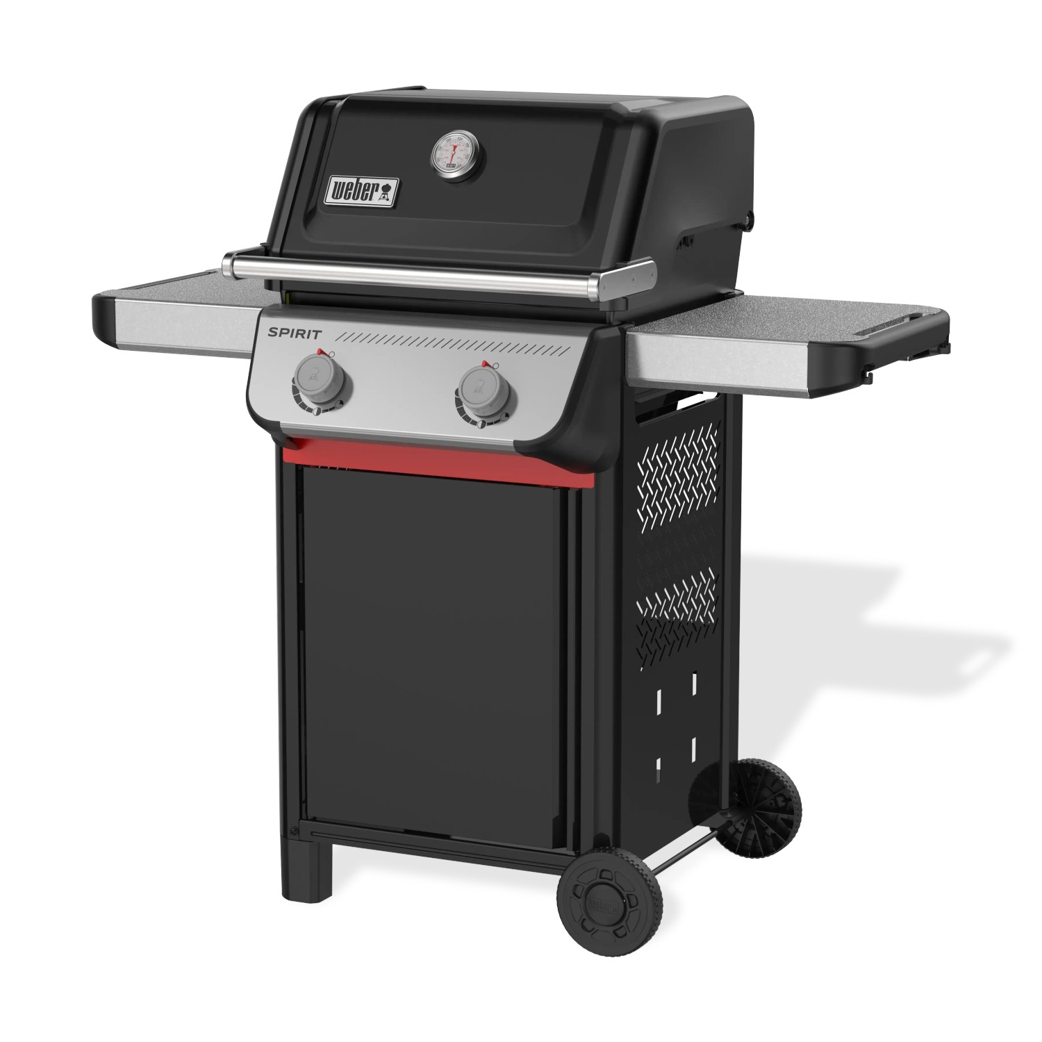 Weber Gasgrill E-210 Spirit 2025, 2 Brenner, Schwarz. Kompakter Grillwagen für Balkon und Terrasse.