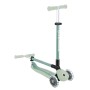 Globber Go-Up Active Lights 3-in-1 Kinderfahrzeug in Pistazie, als Scooter und zusammengeklappt, mit LED-Rädern.