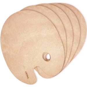 Artina Malpalette aus Holz, Teil des Santorini Malsets, für Künstlerfarben.