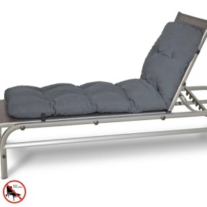 Graphitgraue Beautissu Flair RL Rollliegenauflage 190x60x8cm auf einer Liege.