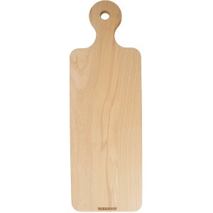 Fackelmann Holzbrett Fair, 15x45 cm, aus Buchenholz mit Griff und Aufhängeöse.