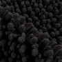 Detailaufnahme: Schwarzer Lalee Badteppich Fluffy mit weichem Flor, 40x60 cm.