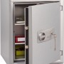 Burg-Wächter Wertschutzschrank MTD 760 K, Tresor mit geöffneter Tür, silber-metallic, mit Fachböden.