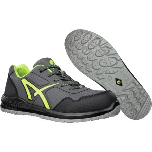 Albatros Sicherheitshalbschuh Drifter Green Low S1P, grau-grün, Größe 43, mit Fiberglaskappe und flexibler Sohle.