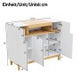 okwish Sideboard mit 3 Türen Wohnzimmer Esszimmer 120.5x42x96cm Weiß_5