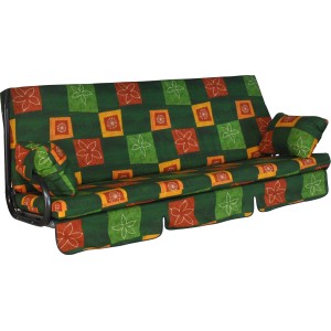 Angerer Hollywoodschaukel Auflage Element Sevilla Grün mit Kissen und Unterlage.