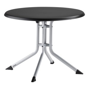 Kettler Klapptisch Boulevard, runder Gartentisch Ø 70 cm, silber-anthrazit. Wetterfest und platzsparend.