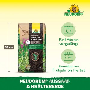 Sack Neudorff Neudohum Aussaat- & Kräutererde 20 l. Bio-Anzuchterde für Kräuter und Aussaat.
