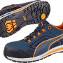 Puma Safety Crosstwist Low S3 Arbeitsschuhe, blau-orange, Größe 43. Sicherheitshalbschuhe mit Fiberglaskappe.