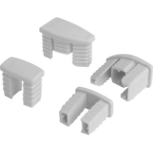 Weiße Fußkappen (4 Stk.) für Gartenstuhl Princeton aus Kunststoff.