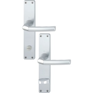 Hoppe Birmingham Bad- und WC-Türgriff-Garnitur aus Aluminium, Natur.