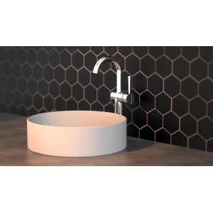 Schütte Waschtischarmatur Cornwall Chrom für Aufsatzwaschbecken, hoher Auslauf.