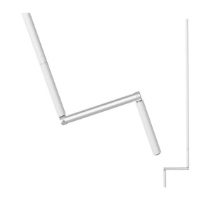 Weiße Bauheld Rollladen Kurbelstange 140cm aus Aluminium für präzise Rollladensteuerung, mit Gelenk und Griff.
