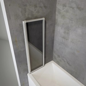 Schulte Badewannenfaltwand ExpressPlus, 3-teilig, 127x121cm, zum Kleben. Badewannenaufsatz aus Glas.