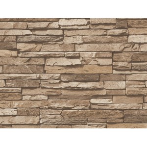 Braune Vliestapete in Steinoptik von A.S. Creation Dekora Natur 6 für Wohnräume.