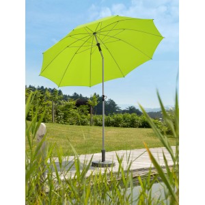 Schneider Marktschirm, Ø 220 cm, Apfelgrün mit Knickfunktion im Garten.