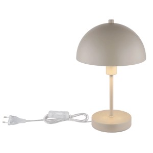 Sandfarbene Globo Tischleuchte Atoma I aus Metall, 20x31 cm, im Pilzdesign.