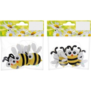 Dekorative Bienen-Hänger, bunt, 2-fach sortiert, für Ostern und Frühling.