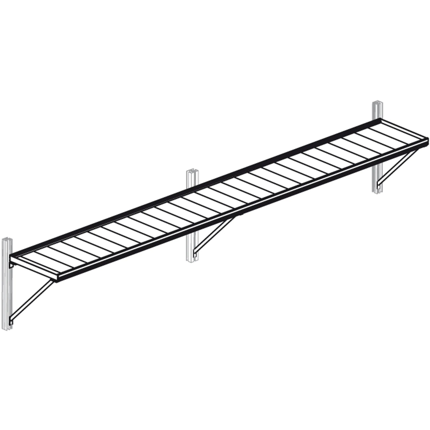 KGT Hängebord Linea II, Alu blank, 26 cm tief, für Gewächshäuser zur platzsparenden Aufbewahrung.