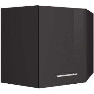 Held Möbel Küchen-Eck-Hängeschrank Mailand, 60 cm, Hochglanz Graphit.