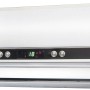 Silberner OBI Keramik-Wandheizlüfter mit LED-Display und Fernbedienung, ein elektrisches Heizgerät.