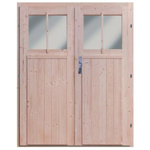 Karibu Zusatztür für Holz-Gartenhaus Kristiansund inkl. aller Beschläge Natur