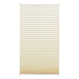 Gardinia EasyFix Plissee, 55x130 cm, elfenbeinfarben, mit Bedienschienen für Fenster.
