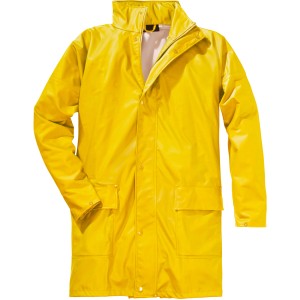 Gelbe Scheibler PU-Regenjacke 8155, Größe S, für Arbeitskleidung: wasserdicht, winddicht und reißfest.