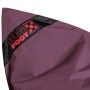 Nahaufnahme: Auberginefarbener Sitting Point Sitzsack Big Foot Scuba, 380 l, mit Logo.