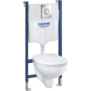 Grohe QuickFix Wand-WC Set mit Spülkasten und Betätigungsplatte, Weiß.