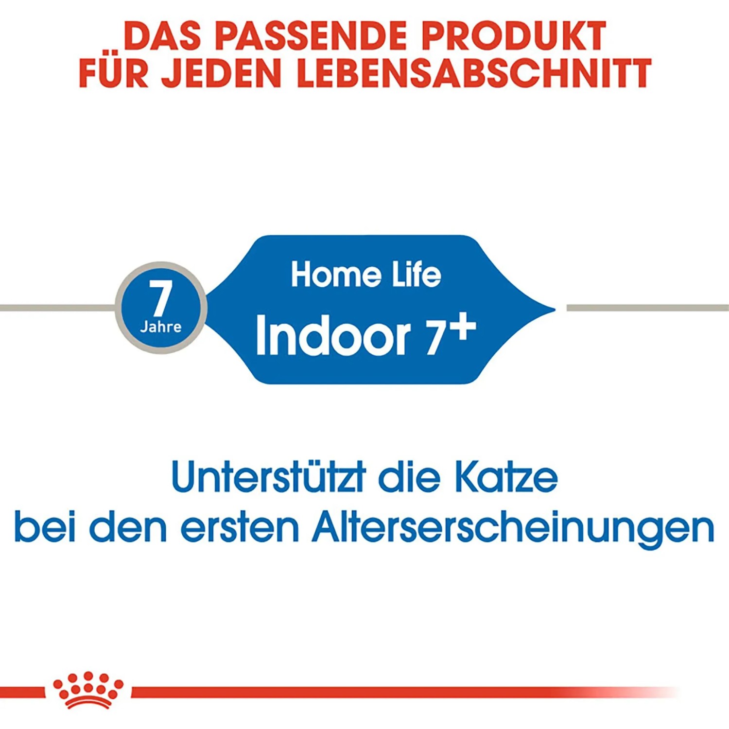 Royal Canin Indoor 7+ Trockenfutter für ältere Wohnungskatzen, unterstützt Vitalität und Harnwege.