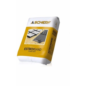 Sack Estrichsand (Betonsand) beige-braun, 25 kg, Körnung 0,06-4 mm.