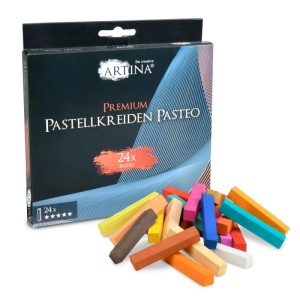 Artina Pasteo Weichpastellkreide, 24-teiliges Set Künstlerfarben in verschiedenen Farben.