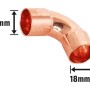 Kupfer Löt-Bogen, 18 mm Durchmesser, zur Verbindung von Kupferrohren.