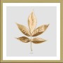 Pro Art Bild Framed Art Golden Leaf I, 30x30 cm, goldfarbenes Blatt im Rahmen.
