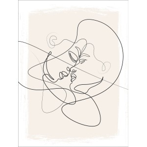 Pro Art Bild Canvas-Art Line Art Faces VI 80 cm x 60 cm