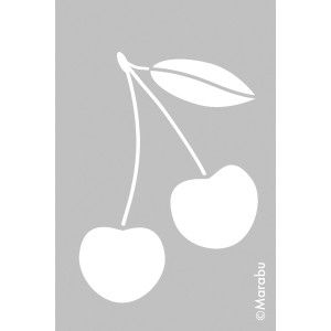 Marabu Schablone 10x15 cm mit Kirsch-Motiv für Wandgestaltung.