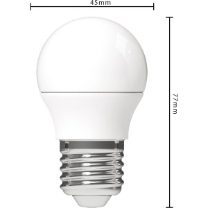 E27 LED-Leuchtmittel Globe G45, 2,5W, 250lm, Ø 4,5cm, warmweißes Licht.