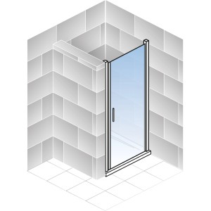 Schulte Drehtür AlexaStyle2.0 Dekor Liane, 90x192cm, für Nische. Duschtür mit Glasdekor.