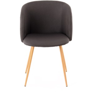 Kayoom Polsterstuhl Celina 210 im 2er-Set, schwarz mit Holzbeinen.