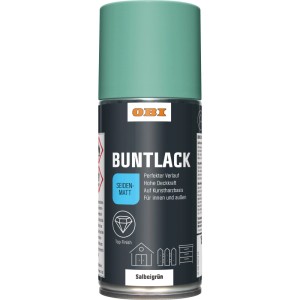 OBI Buntlack Spray in Salbeigrün, seidenmatt, 150ml Dose.