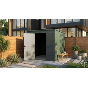 Weka Metall-Gerätehaus Gary 242 cm x 248 cm Grün