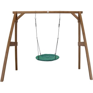 AXI Nestschaukel Summer Braun mit grünem Nest an Holzschaukel für Kinder.