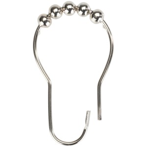 Wenko Duschvorhangring mit Gleitsystem, verchromter Stahl, Kugellager für leichte Bewegung.