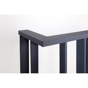 Eckset Linus, Aluminium, Anthrazit, mit Geländer für Treppen und Balkone.